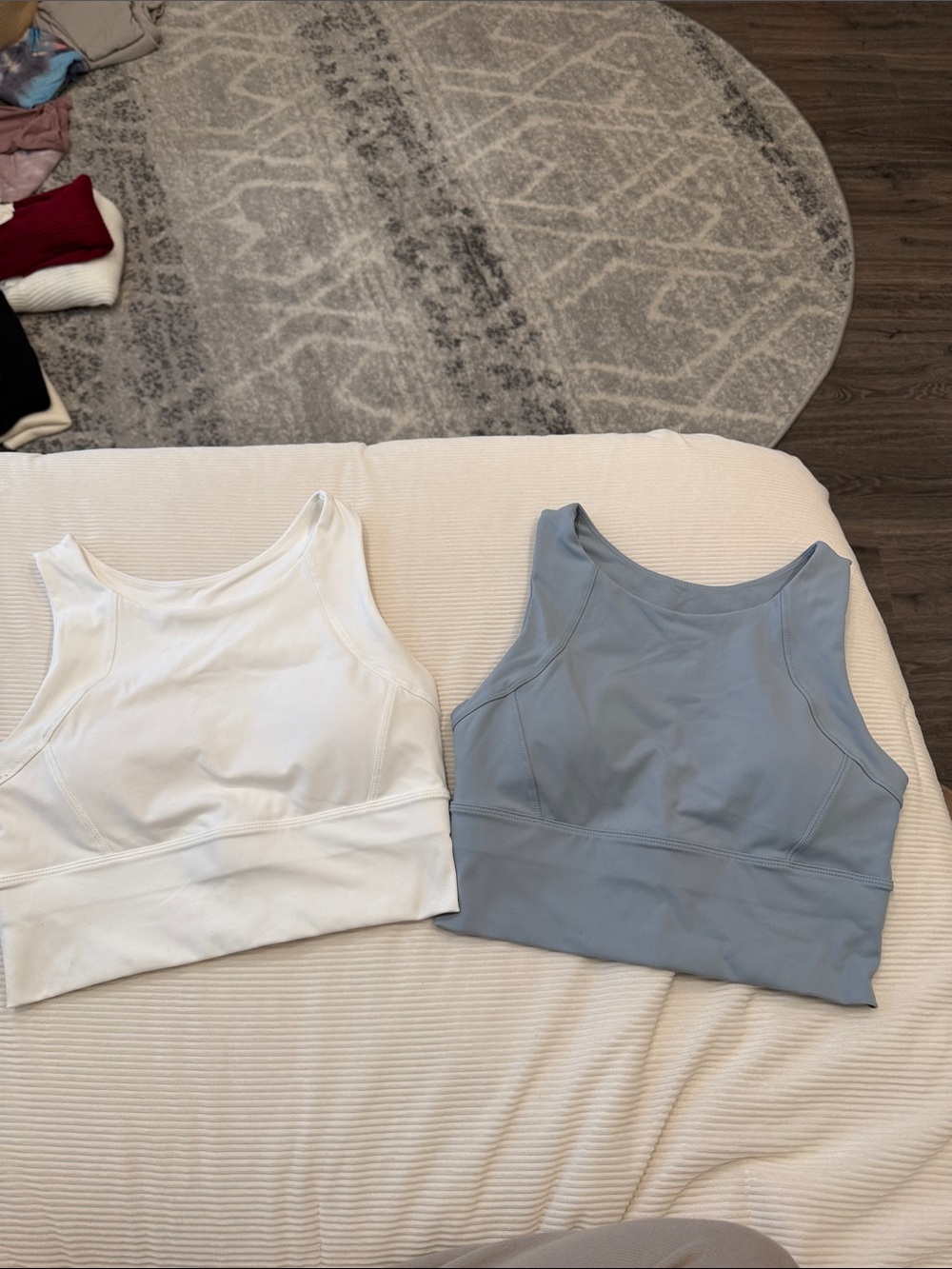 Amazon Women’s Crop Tank Tops - White & Light Blue